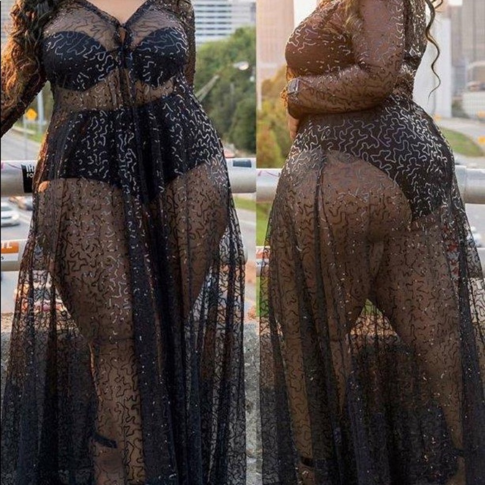 Plus size black mesh cover dress LAST ONE - ONLY ONE LEFT